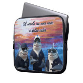 'Shark' Nautische Laptop Hoesjes Laptop Sleeve (Voorkant Links)