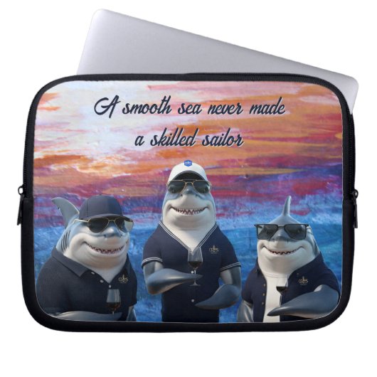 'Shark' Nautische Laptop Hoesjes Sleeve (Voorkant)