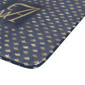 Shark Navy Blue Gold Monogram Home Decor Passen ge Snijplank (Hoek)