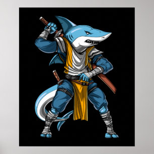 Shark Ninja Samurai Poster