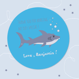 Shark Ocean Birthday Blue Favoriet Sticker