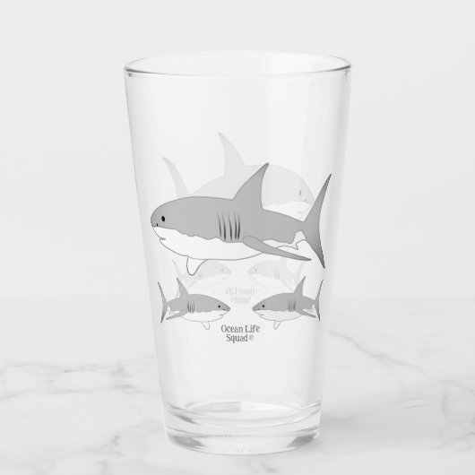 Shark - Ocean Life Squad® Glas (Achterkant)