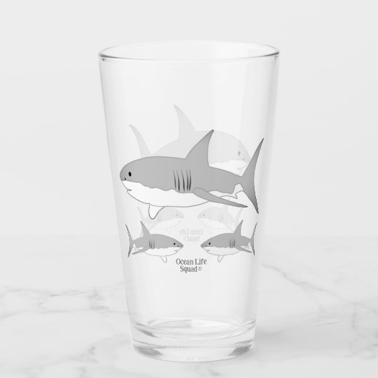 Shark - Ocean Life Squad® Glas (Voorkant)