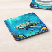 Shark Ocean Predator Art Bier Onderzetter (Linkerzijde)