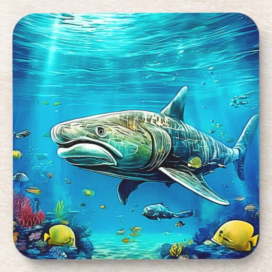 Shark Ocean Predator Art Bier Onderzetter (Voorkant)