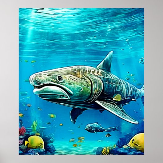 Shark Ocean Predator Art Poster (Voorkant)