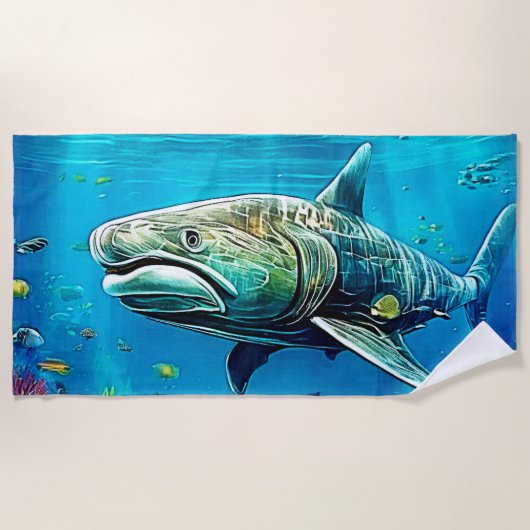 Shark Ocean Predator Art Strandlaken (Voorkant)