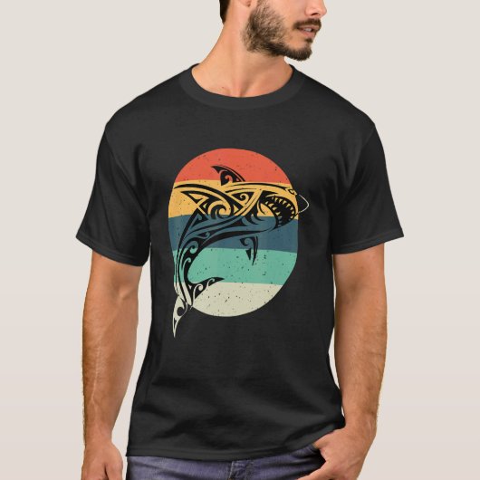 Shark Ocean's Vakantie Retro Throwback T-shirt (Voorkant)