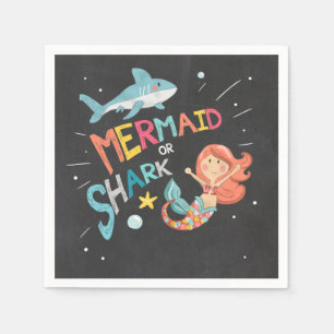 Shark- of Mermaid Birthday Paper Napkins Pool Part Servet