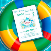 Shark onder het Zee elke leeftijd verjaardagsfeest Kaart