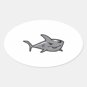 SHARK OVALE STICKER