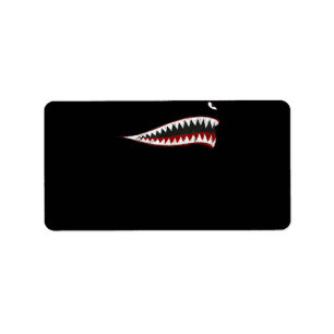 Shark P-40 Warhawk Nose Art Wwii Ww2-vliegtuig Etiket
