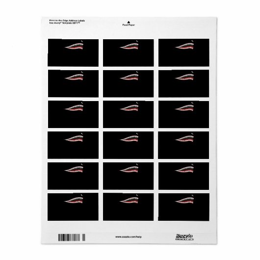 Shark P-40 Warhawk Nose Art Wwii Ww2-vliegtuig Etiket (Full Sheet)