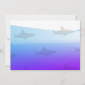 Shark Paars Pink First Birthday Party Invitation Kaart (Achterkant)