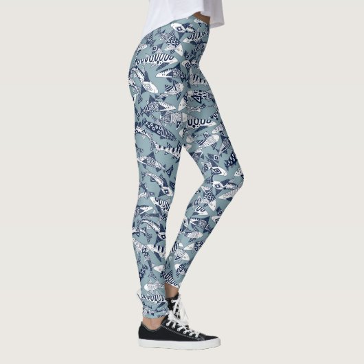 shark party blue leggings (Rechts)