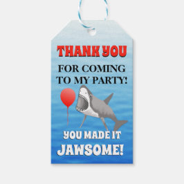 Shark Party Dank je Jawsome Cadeaulabel