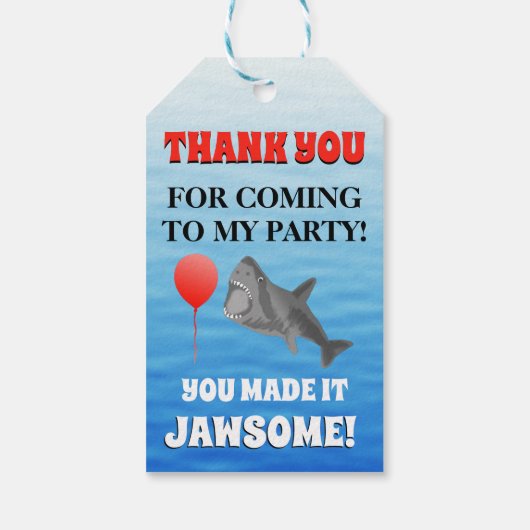 Shark Party Dank je Jawsome Cadeaulabel (Achterkant)
