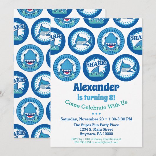 Shark Party (Shark Party) Kaart (Voorkant / Achterkant)