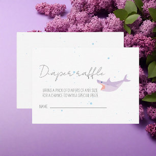 Shark Party Zomer Zwembad Baby shower Luier Raffle Informatiekaartje