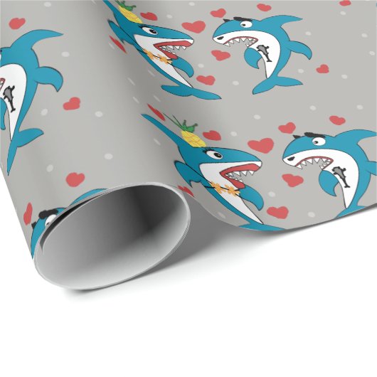 Shark Pattern Cadeaupapier (Rol Hoek)