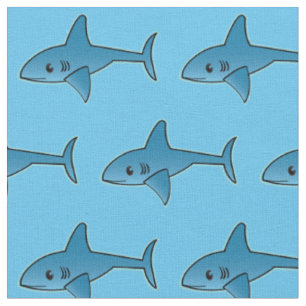 Shark Pattern - Custom gekamd katoen (56" breedte) Stof