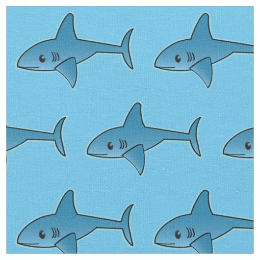 Shark Pattern - Custom gekamd katoen (56" breedte) Stof (Close Up)