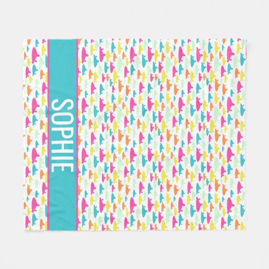 Shark Pattern Fleece Deken (Voorkant (Horizontaal))