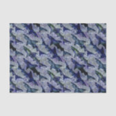 Shark Pattern in Paars en blauw Tissuepapier (Voorkant)