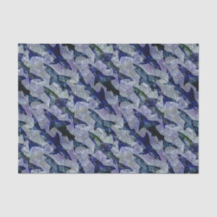 Shark Pattern in Paars en blauw Tissuepapier