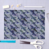 Shark Pattern in Paars en blauw Tissuepapier (Craft)