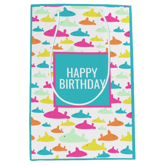 Shark Pattern Medium Cadeauzakje (Voorkant)