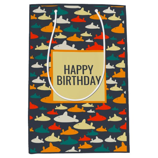 Shark Pattern Medium Cadeauzakje (Voorkant)