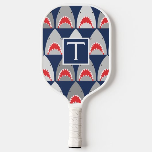 Shark Pattern Pickleball Paddle (Achterkant)