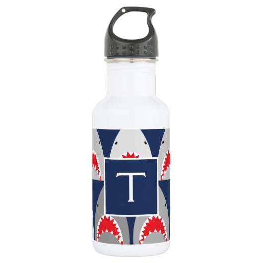 Shark Pattern Roestvrij Staal Water Waterfles (Voorkant)