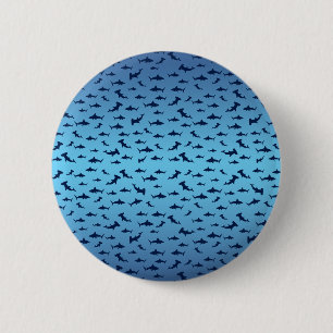 Shark PAttern Ronde Button 5,7 Cm