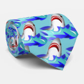 Shark Pattern, witte haaien Stropdas (Opgerold)