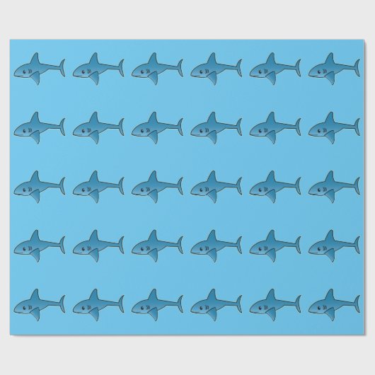 Shark Pattern - Wrapping Paper, 30 x 6 inch Cadeaupapier (Vlak)