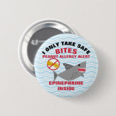Shark Peanut Allergy Alert Persoonlijk Ronde Button 5,7 Cm (Voorkant /achterkant)