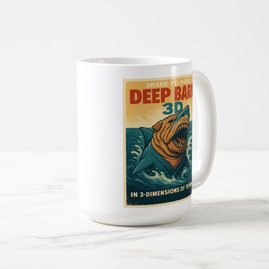 Shark Pei Week: Deep Bark 3D Koffiemok (Voorkant rechts)