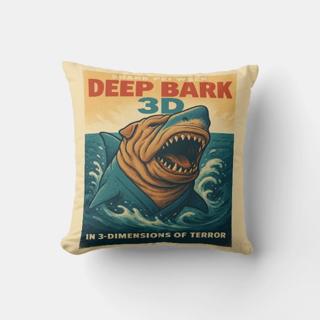 Shark Pei Week: Deep Bark 3D Kussen (Voorkant)