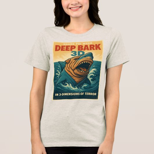 Shark Pei Week: Deep Bark 3D Tri-Blend Shirt (Voorkant)