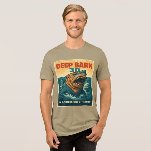 Shark Pei Week: Deep Bark 3D Tri-Blend Shirt (Voorkant volledig)