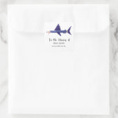 Shark-pencil - Baby shower Library Vierkante Sticker (Tas)