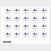 Shark-pencil - Baby shower Library Vierkante Sticker (Vel)