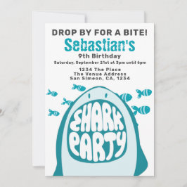 Shark Personalized Birthday Party Kaart