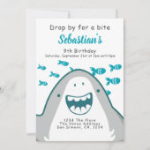 Shark Personalized Birthday Party Kaart (Voorkant)