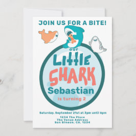 Shark Personalized Birthday Party Kaart