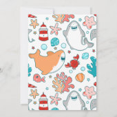 Shark Personalized Birthday Party Kaart (Achterkant)