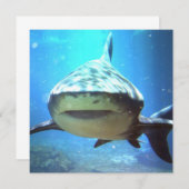 Shark Photo Invitation Kaart (Voorkant / Achterkant)