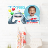 Shark Photo Kids Verjaardagsbanner Spandoek (Insitu)